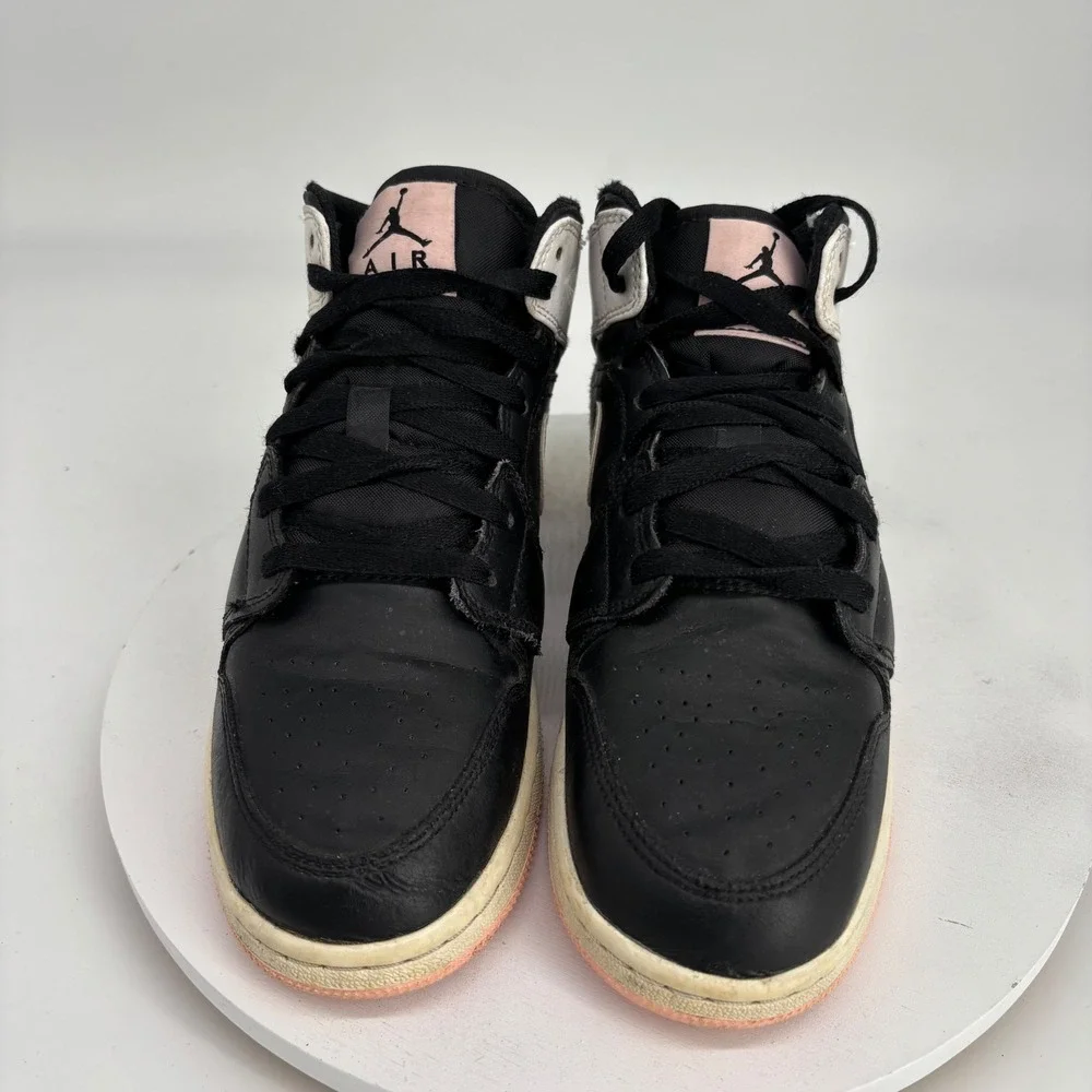Jordan Air Jordan 1 Mid Kids 6Y Black Pink Quartz Sneakers Streetwear Classic